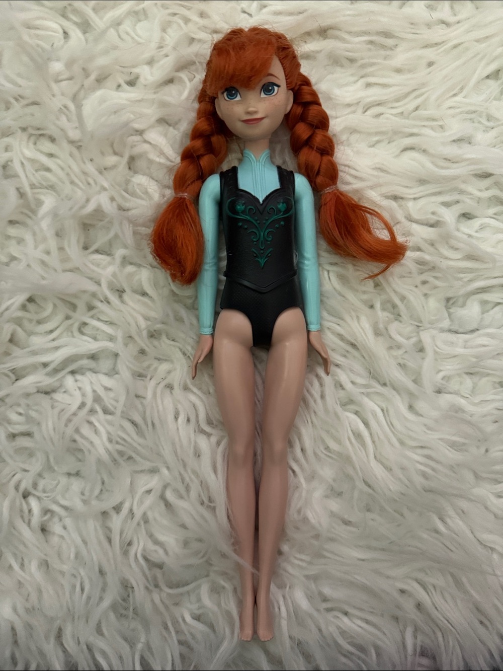 Disney Anna Doll with Red Hair and Blue attached Outfit